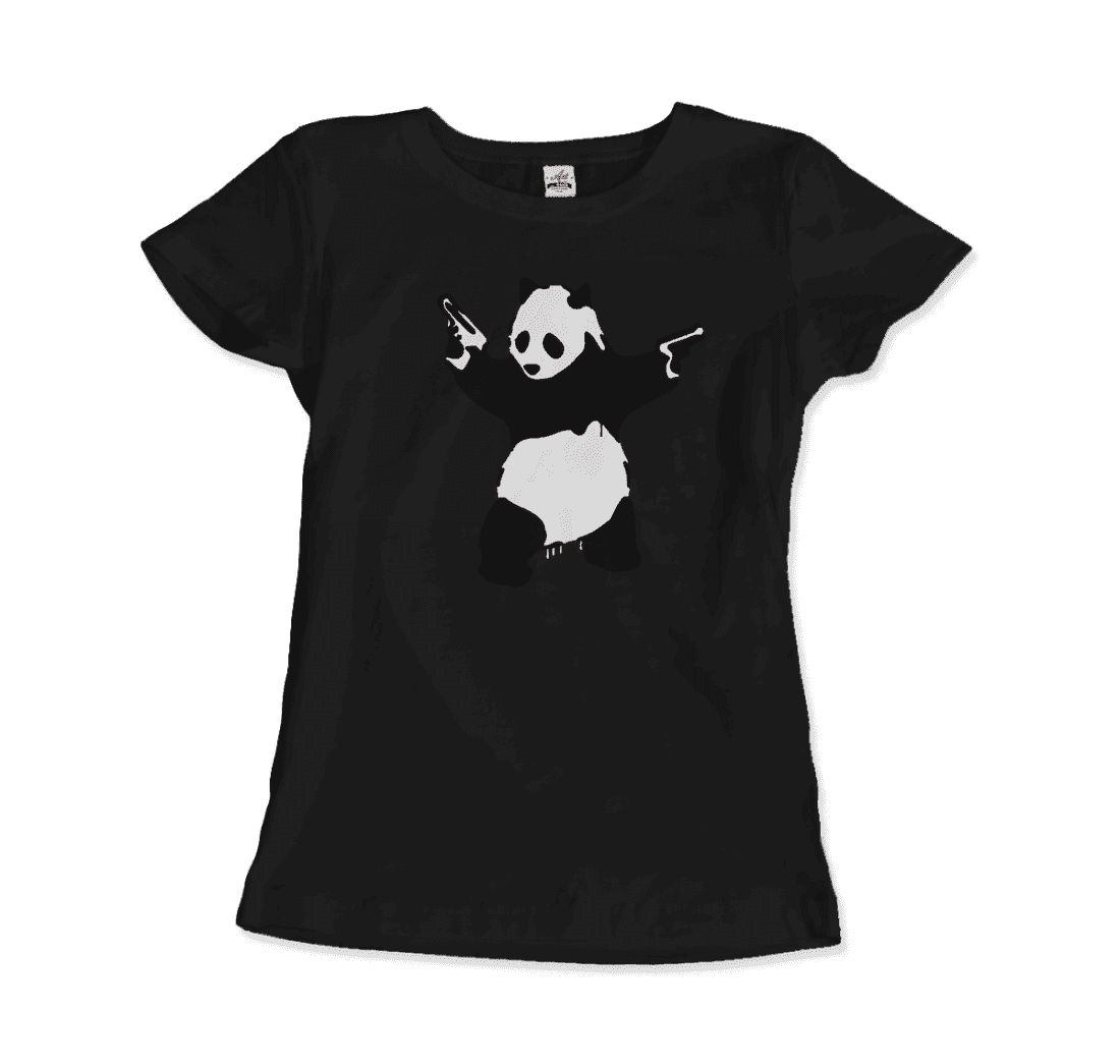 Banksy Pandamonium Armed Panda Artwork T-Shirt